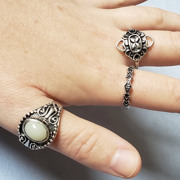 Vintage Other - Ring Trilogy of Men's Folk Design Fashion Rings